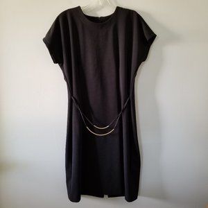 Vintage Just In Thyme LTD Petite Little Black Sleeveless  Shift Dress Size 10P